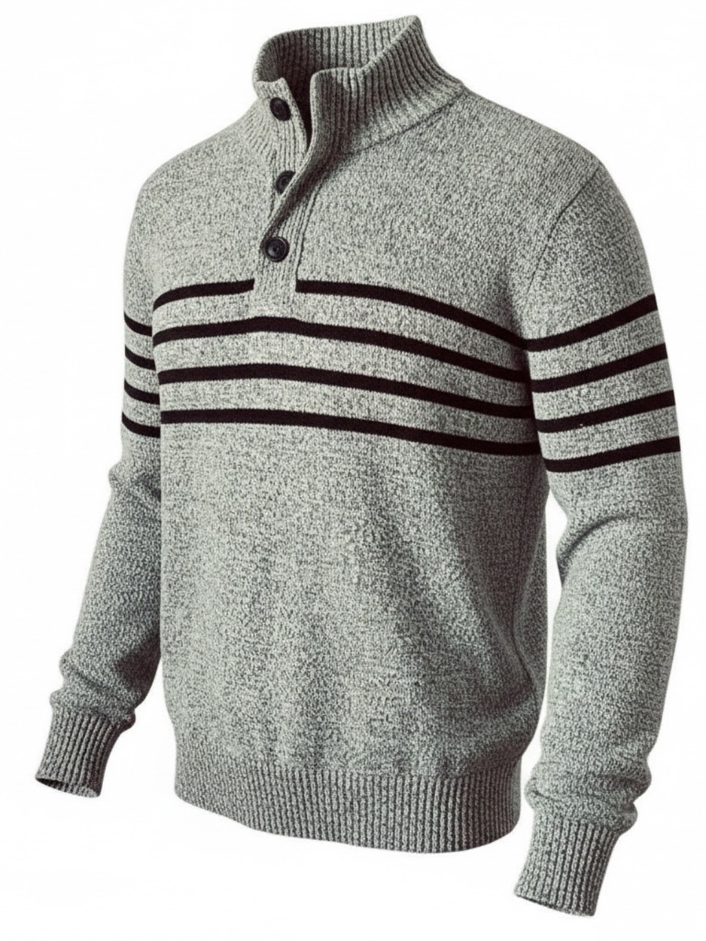 Urban Pipeline Men’s Pullover Sweater Size Large Grey 1/4 Zip Buttons